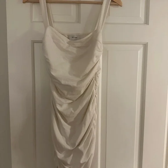Reformation White Ruched Mini Dress - Picture 2 of 4